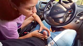 Masturbating in car for bus stop girl