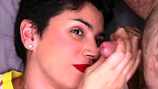 Will She Swallow Cum On Her Brunette Smile?