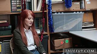 Teen bound in bondage gives blowjob to police