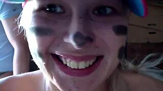 Dirty amateur girl enjoys free sex in private garage