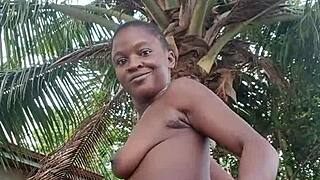 crazybitch teases stepdad with outdoor strip