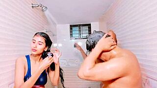 Uttaran20 brings a steamy threesome in the shower with intense FFM doggystyle action.