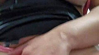 Using a slutty skirt and flashing tiny tits