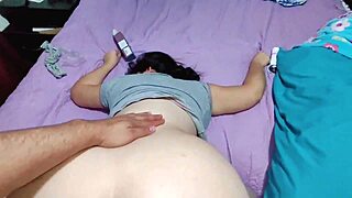 i'm fucking this young latina milf with anal plug in doggy, she loves it and begs for more