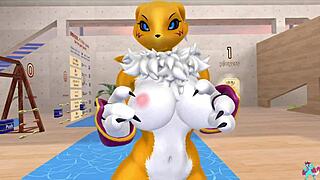Renamon’s Intense NSFW Workout Session in Steamy Music Video