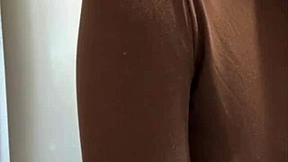 Stepmother gently caresses her breasts to climax