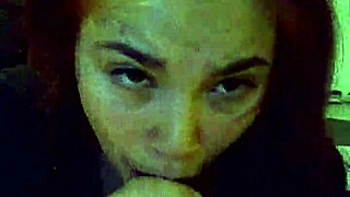 this sexy redhead milf gives amazing blowjob