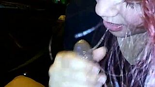 this sexy redhead milf gives amazing blowjob