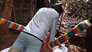 Latina Uses Dildo Outdoors, Creams Pussy In Public Solo Play