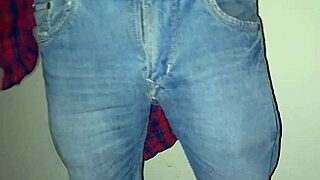 Indian boy masturbates his big cock to orgasm, cumming on pussy