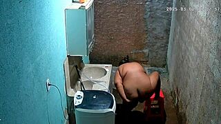 hidden cam catches latina stepmom shaving while stepson spies on her