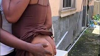 homemade backyard and inside sex with public compound neighbour