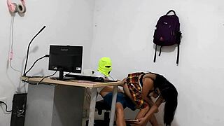 my slutty neighbor comes for my cock - and i give it to her