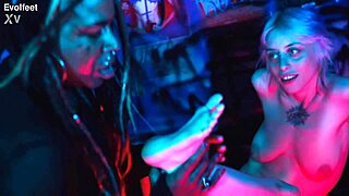 Imagine worshiping her feet in socks while she spits and chokes you with deepthroat