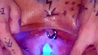 Amateur stretches piss hole, cums from wet pussy training