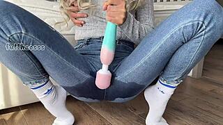 Horny Asian teen 18+ stepdaughter compilation with squirt orgasms close up