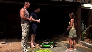 Petite Asian Doll Jade Sin Endures Double Penetration By Two American Bwc