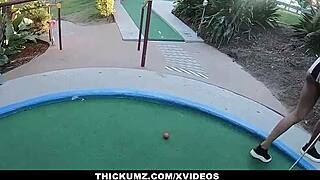 Slimthick ebony gets playful at minigolf