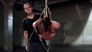 tied tits redhead anal training session