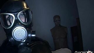 Pamela Sanchez Rides Hairy Beaver In Leather Mask BDSM