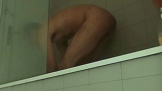 Delicious guy shaves his monster cock.