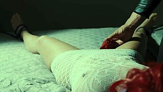 He ties me up and fingers my wet pussy to orgasm