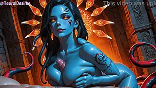 Medusa's Sexy Gaze Sucks Huge Monster Cock In 4K AI-Generated