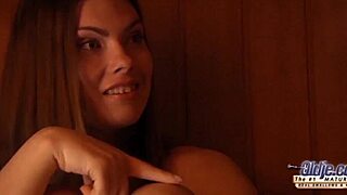 old young teen fucked in the sauna room gives a blowjob sucks old cock