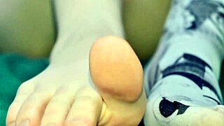 You sneak into your stepsister's room at night for feet joi and toe play