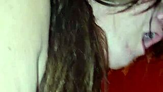 She screams, 'Cumming hard riding your monster cock!'