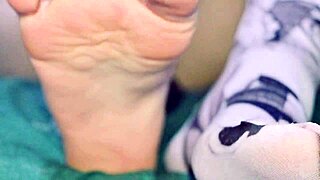 You sneak into your stepsister's room at night for feet joi and toe play