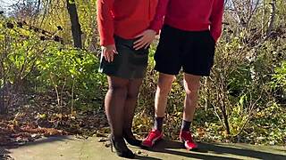 Beautiful German milf gives an amazing milk maiden bj