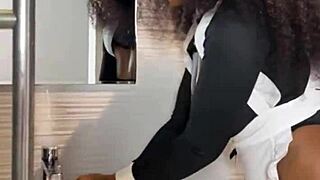 Ebony Maid Caught Riding Boss's Cock 😏