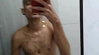 amateur guy jerks off in bathroom after soccer game