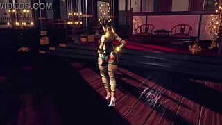 uh, busty chun li poses solo in slutty bodysuit at temple!