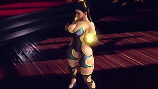 uh, busty chun li poses solo in slutty bodysuit at temple!