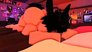 Teaching her ass to take big white cock in roblox