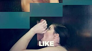 Busty babe deepthroats dicks at the gloryhole