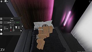 Girlfriend gives intense footjob in roblox