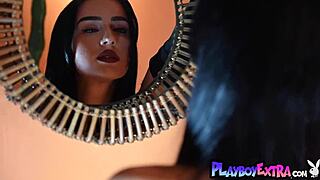 petite busty redhead milf posing naked in laundry 😍