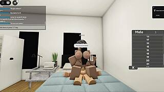 Couple with big tits having sex on Roblox platform.