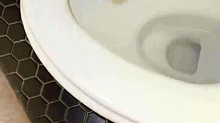 roommate left her thongs in bathroom for me to masturbate then i fucked her hard