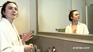 Claudia invites you to the shower.