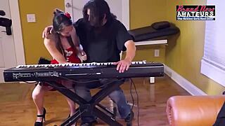 Petite Busty Green Eyed Beauty Cloe Sucks a Cock and Swallows Cum