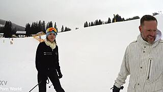 kitana lure's ski slut threesome