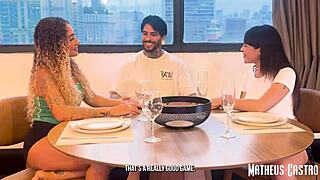 challenged my friends in a game with threesome prize in my apartment collab bruninha the surfer and stellar