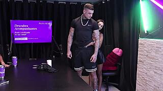 two brunettes strip him after horny talk from recordings, pleasing women, oral sex tips - kylian cria sheer red