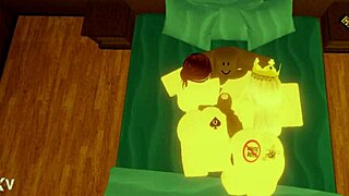 robloxian bbc dominates two snowbunnies in bed