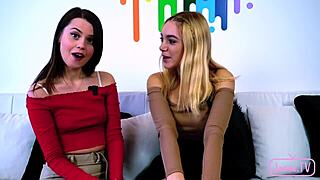 nico in an interview with blonde girls kissing