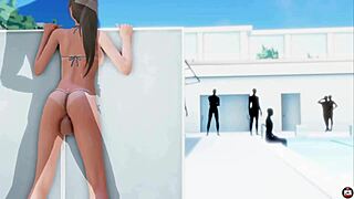 Teen with big tits gets monster cock in public anime sex!